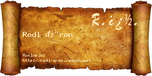 Redl Áron névjegykártya