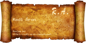 Redl Áron névjegykártya